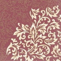 Tissue Servietten 33x33 cm - Delia  (bordeaux/creme)