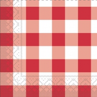 Tissue Servietten 33x33 cm - Karo  (rot)