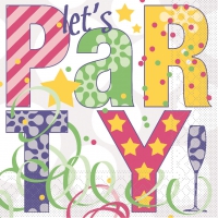 Tissue Servietten 33x33 cm - Let´s PARTY  (pink/violett)