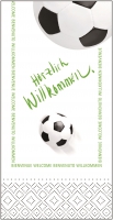 Tissue Servietten 33x33 cm - Herzlich Willkommen/Fußball
