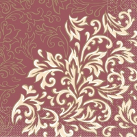 Tissue Servietten 40x40 cm - Delia  (bordeaux/creme)