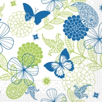 Tissue Servietten 40x40 cm - Natalie  (blau/grün)