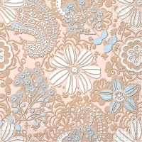 Tissue Servietten 40x40 cm - Gwenn  (braun/hellblau)