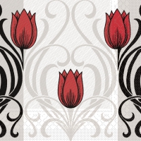 Tissue DeLuxe Servietten - Annika  (rot/schwarz)