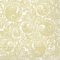 Tissue Servietten 33x33 cm - Jordan  (weiss/gold)
