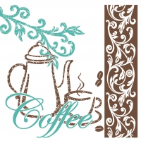 Tissue Servietten 25x25 cm - Coffee/Tea