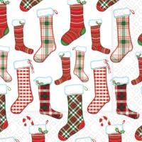 Servietten 25x25 cm - Christmas Stocking
