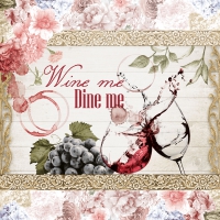 Servietten 33x33 cm - Wine me Dine me 
