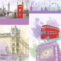 Servietten 33x33 cm - London City Life