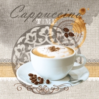Servietten 33x33 cm - Cappuccino Time