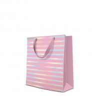 10 Geschenktaschen - Reflex Stripes  pink medium