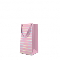 10 Geschenktaschen - Reflex Stripes  pink narrow