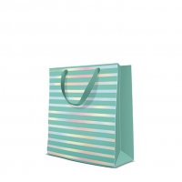10 Geschenktaschen - Reflex Stripes mint medium