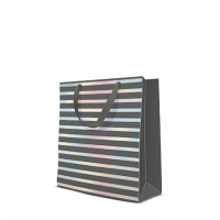 10 Geschenktaschen - Reflex Stripes  grey medium