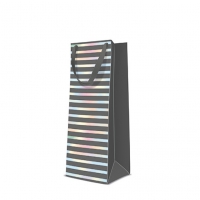 10 Geschenktaschen - Reflex Stripes  grey bottle