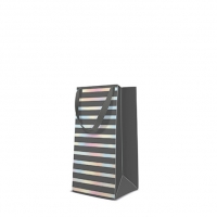 10 Geschenktaschen - Reflex Stripes  grey narrow