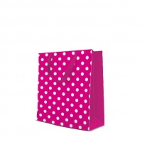 10 Geschenktaschen - Dotsy Check  fuchsia medium