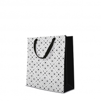10 Geschenktaschen - Dots Texture  black medium