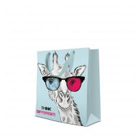 10 Geschenktaschen - Giraffe in Glasses medium
