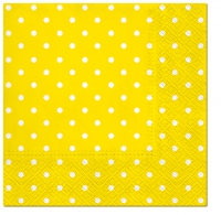 Servietten 25x25 cm - Dots (yellow)