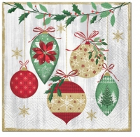 Servietten 33x33 cm - Vintage Baubles