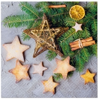 Servietten 33x33 cm - Cinnamon Stars