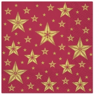 Servietten 33x33 cm - Beatiful Stars dark red