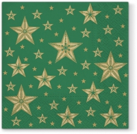 Servietten 33x33 cm - Beatiful Stars green