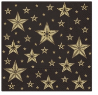 Servietten 33x33 cm - Beatiful Stars black