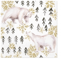 Servietten 33x33 cm - Glitter Polar Bears Servietten 33x33 cm - Glitter Polar Bears