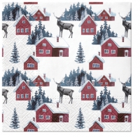 Servietten 33x33 cm - Nordic Village Servietten 33x33 cm - Nordic Village