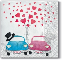 Servietten 33x33 cm - Cars in Love Servietten 33x33 cm - Cars in Love