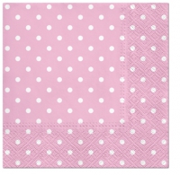 Servietten 33x33 cm - Dots (light pink)
