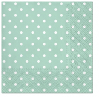 Servietten 33x33 cm - Dots mint