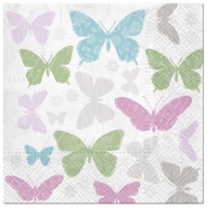 Servietten 33x33 cm - Soft Butterflies  