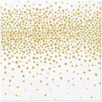 Servietten 33x33 cm - Confetti (gold)
