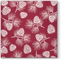 Servietten 33x33 cm - Cones dark red