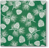Servietten 33x33 cm - Cones green