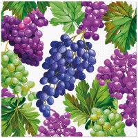 Servietten 33x33 cm - Natural Grapes