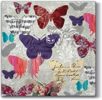 Servietten 33x33 cm - Romantic Butterflies