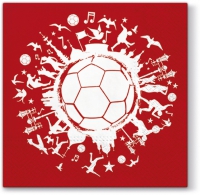 Servietten 33x33 cm - World Ball bordo