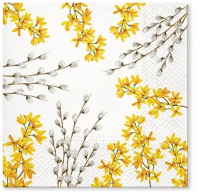 Servietten 33x33 cm - Catkins and Forsythia Servietten 33x33 cm - Catkins and Forsythia