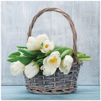 Servietten 33x33 cm - Tulips in the Basket Servietten 33x33 cm - Tulips in the Basket
