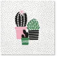 Servietten 33x33 cm - Cactus on Dots rose Servietten 33x33 cm - Cactus on Dots rose