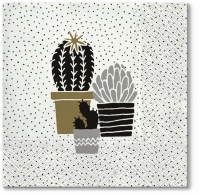 Servietten 33x33 cm - Cactus on Dots gold Servietten 33x33 cm - Cactus on Dots gold