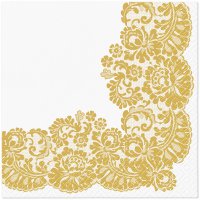 Servietten 33x33 cm - Lacy frame gold Servietten 33x33 cm - Lacy frame gold
