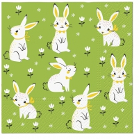 Servietten 33x33 cm - Field of Rabbits