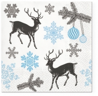 Servietten 33x33 cm - Winter Stags blue Servietten 33x33 cm - Winter Stags blue