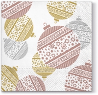 Servietten 33x33 cm - Serwetki Falling baubles rosa