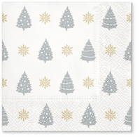 Servietten 33x33 cm - Trees Pattern silver Servietten 33x33 cm - Trees Pattern silver